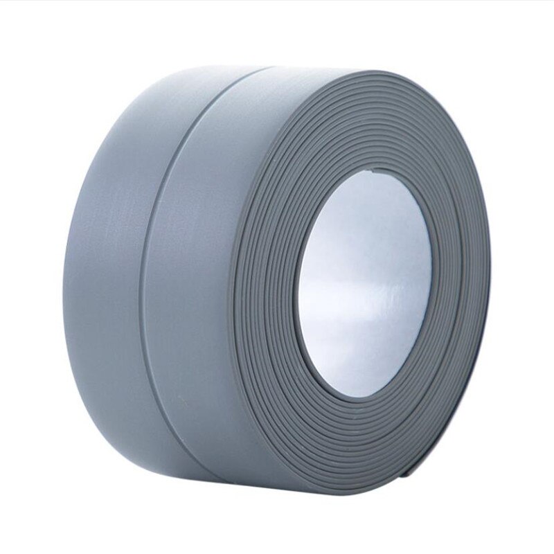 3.2m bad dusj servant badekar tetningslist tape hvit pvc selvklebende vanntett veggklistremerke for bad kjøkken: Grå / 3.8 cm x 3.2 m