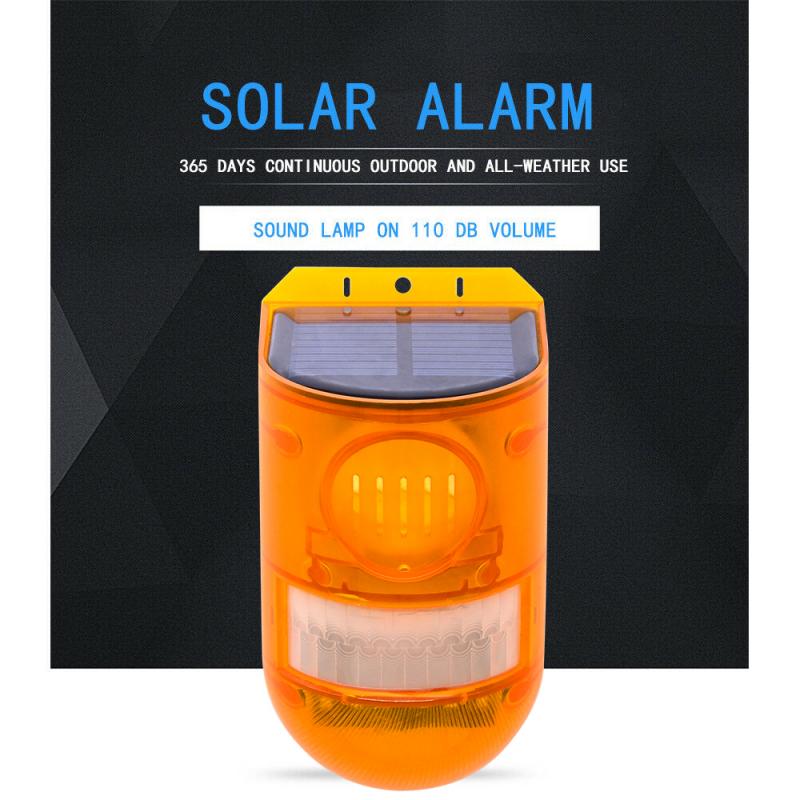 Solar alarm lys trådløs  ip65 bevegelsessensor utendørs hage sikkerhetslampe for sikkerhet hjem fabrikk hage smart rask alarm