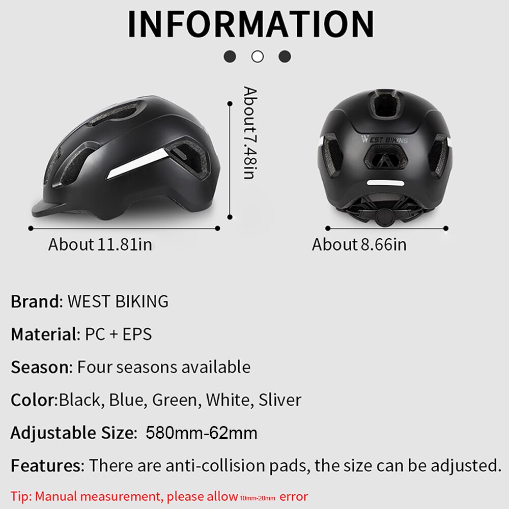 WEST BIKING MTB Bike Helmet Safety Cycling Road Bicycle Equipment Ultralight Sunshade Hat Integrally Molded Cycle Helmets