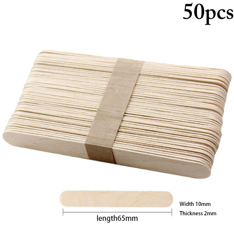 50 unids/set palitos de madera Natural de palito de helado 93mm de longitud de hielo Pop palo cocina Gadget herramientas helados: No. 1