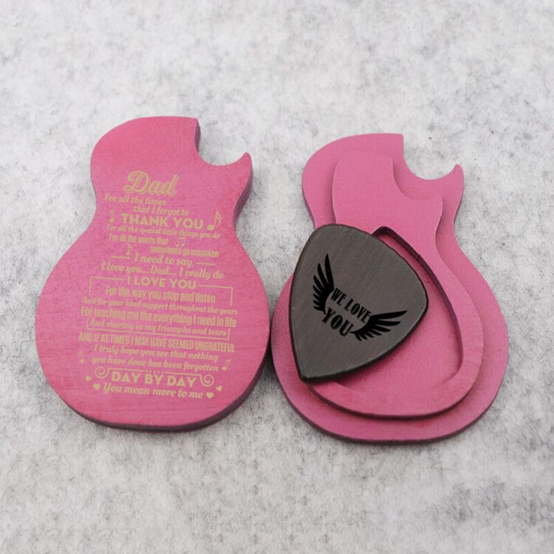 Houten Gitaar Pick Doos Gitaar Pick Houder Plectrum Doos Gitaar Player Muziek Vriendje Rc & P Q000105 Zwart: Q000105 Pink