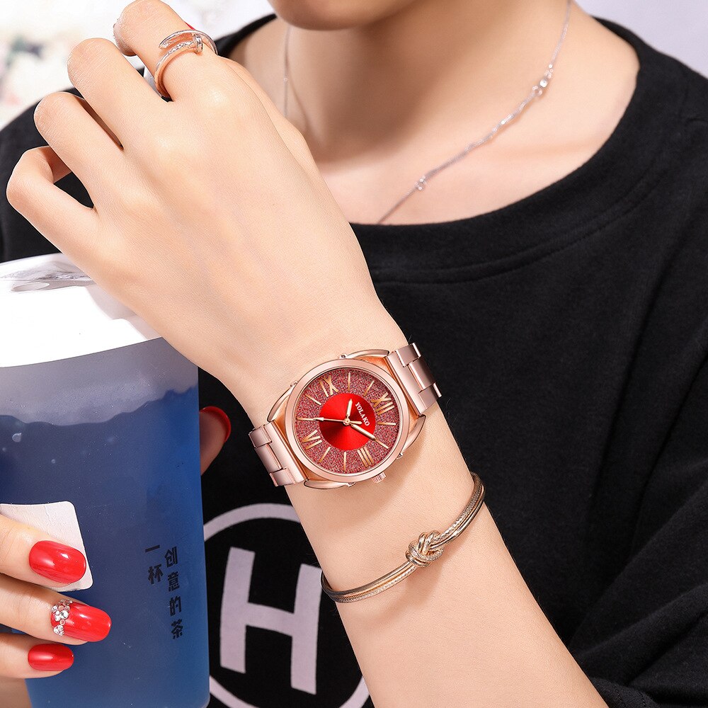 Orologio Donna Vrouwen Legering Band Horloges Luxe Rose Gold Dames Pols Horloges Vrouwen Armband Horloge Voor Vrouwelijke Klok