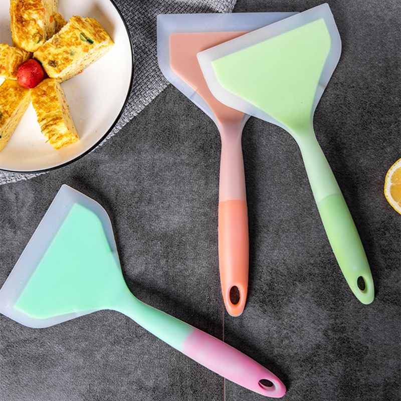 Silicone Kitchen Ware Cooking Utensils Spatula Beef Meat Egg Kitchen Scraper Wide Pizza Cooking Tools Shovel Non-stick