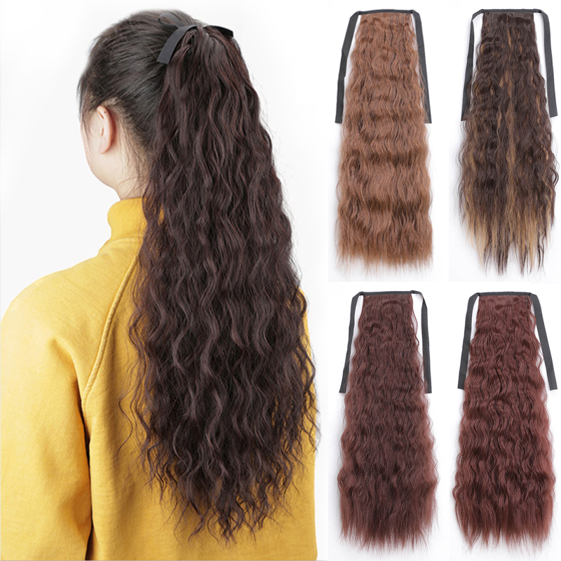LISI HAIR Long Straight Clip In Tail False Hair Ponytail Hairpiece With Hairpins Synthetic Pony Tail Extensions