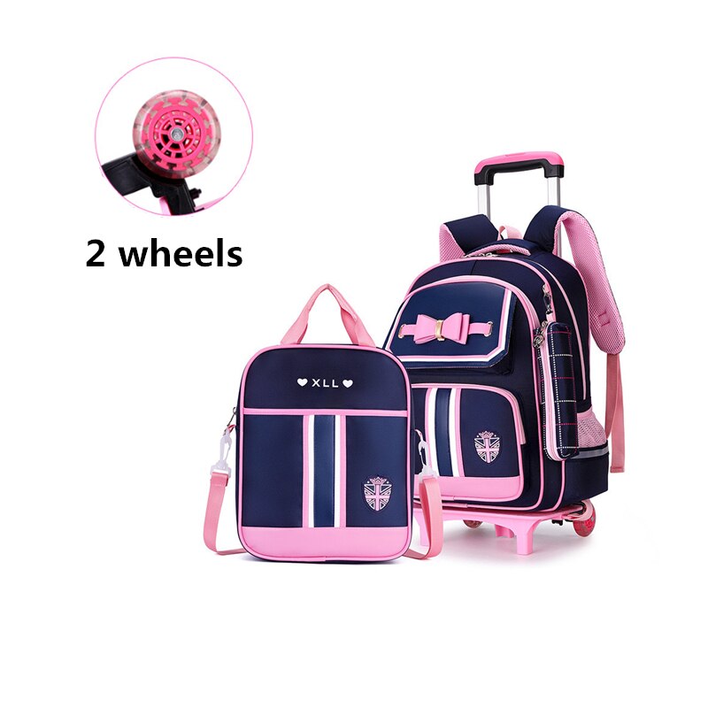 2 koła wymienny dzieci torby szkolne dla dziewczynek szkoła plecak z plecak na kółkach dla dzieci plecak dla dzieci torba na bagaż podróży plecak: głęboki niebieski 2 wheels