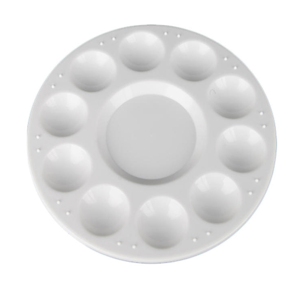 Wells Palette Art Paint Plastic Drawing Tray Color Palette For Oil Watercolour Painting Pallet 10-Well Round Palettes