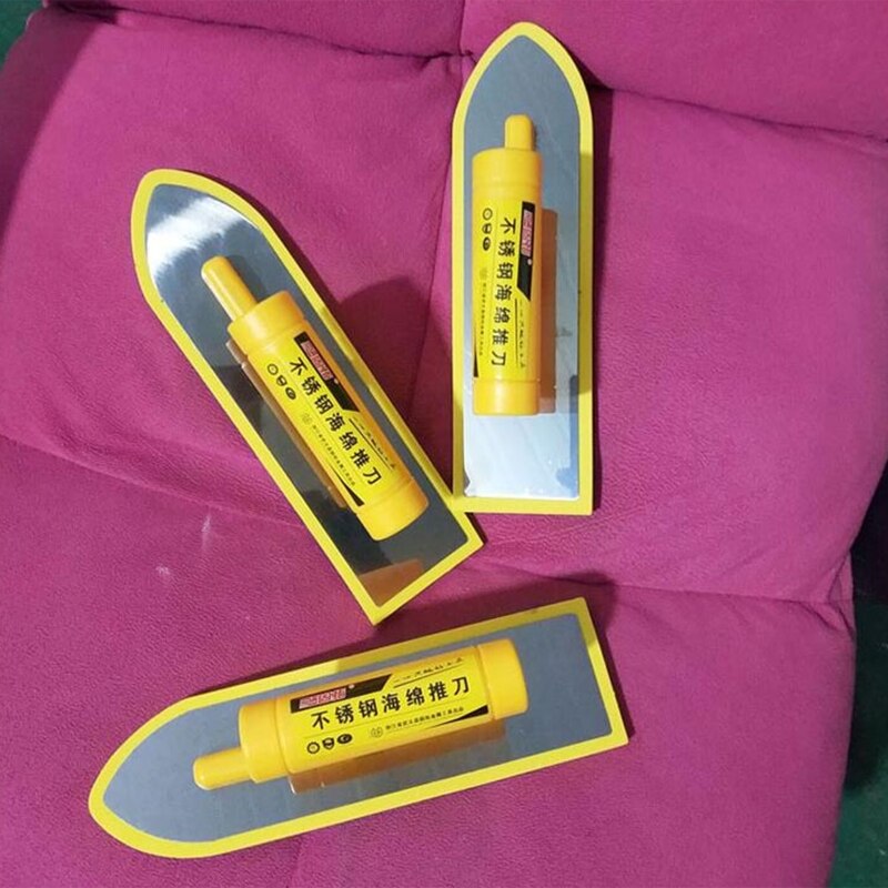 Stainless Steel Notch Tile Trowel Lightweight Hand Trowel Plastering Sponge