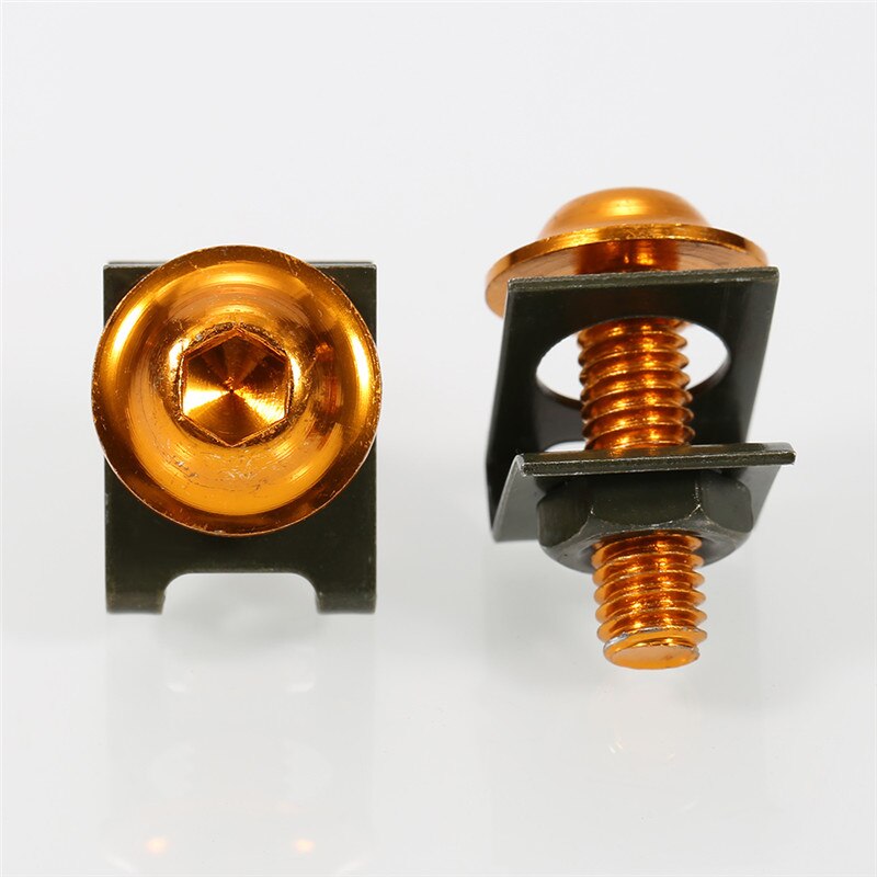 10 Uds carenado de chasis pernos M6 6mm accesorios de la motocicleta aguja velocidad sujetadores con clips metálicos Clips tornillo de resorte de tuerca de estilo de coche