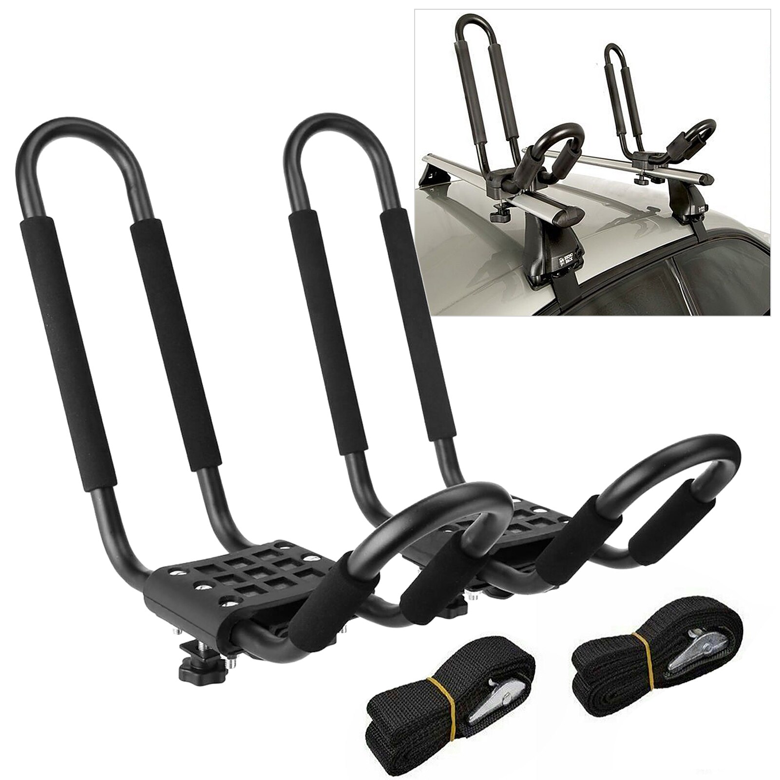 2PCS Kayak Roof Rack Universal Rooftop Rack Carrier For Kayak Canoe Paddle Boat Surf Ski Universal Roof Rack