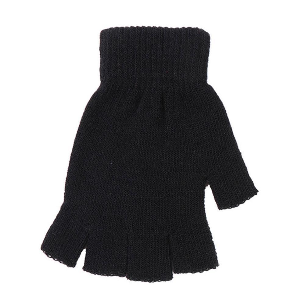 Halvfinger uldhandsker kashmir kort uldstrikket håndled luffen vinter varm unisex uldstræk fingerløse handsker