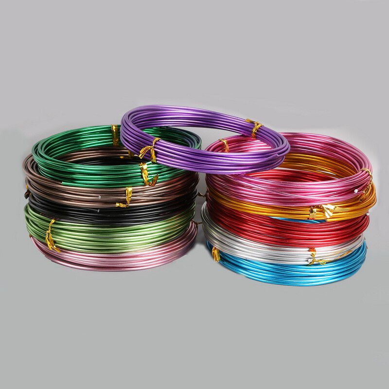 Aankomst Aluminium draad Zachte Metalen Bloemisterij draad Diffierent Kleur Ronde Vormige Diameter 1mm Voor Handgemaakte Naaien Accessoires