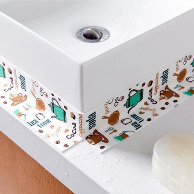 Cinta autoadhesiva de absorción de humedad para lavabo de cocina, adhesivo impermeable para fregadero de baño, pegatinas de tela no tejida, 2,8 m x 80mm