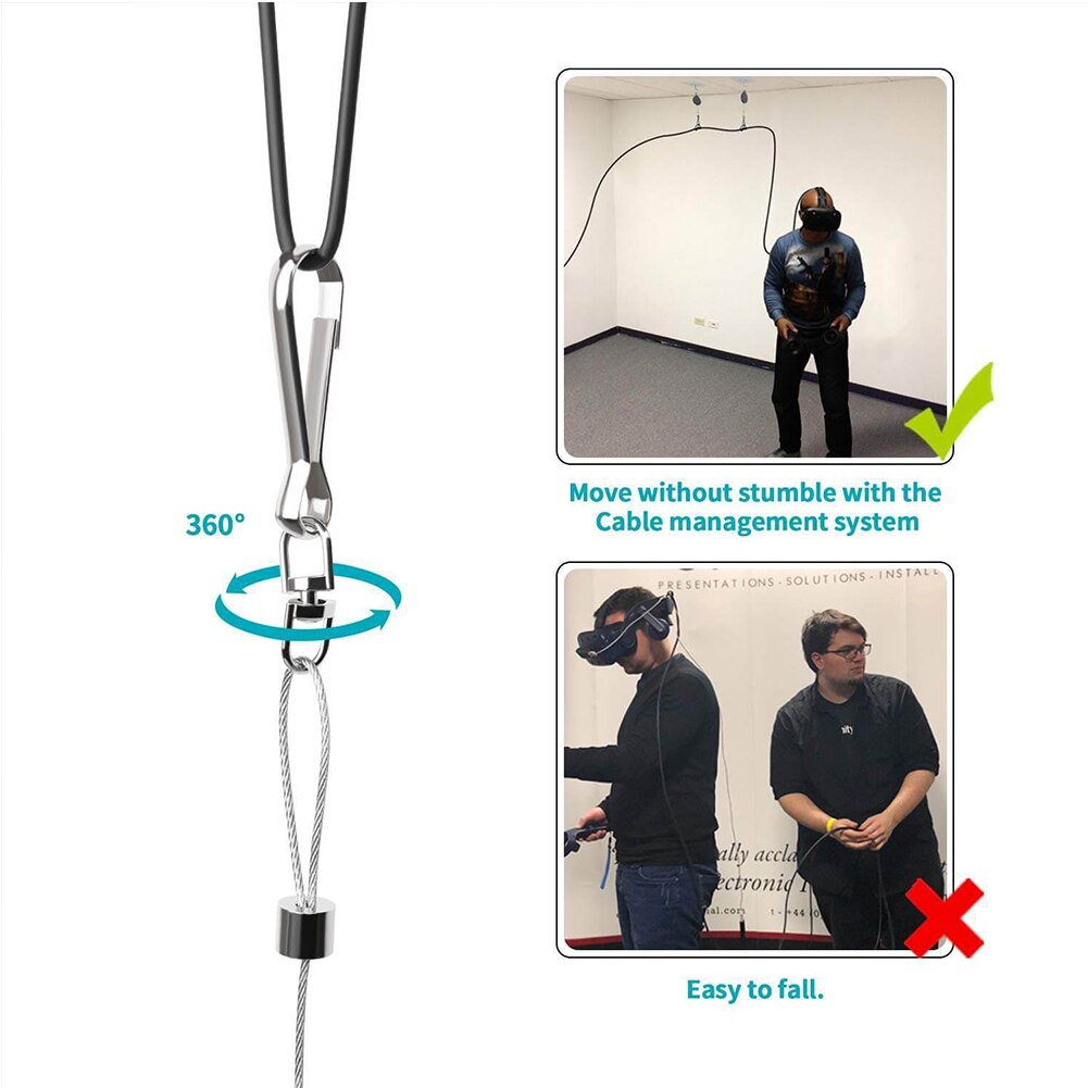 Kabelmanagement voor VR-headsets aan het plafond