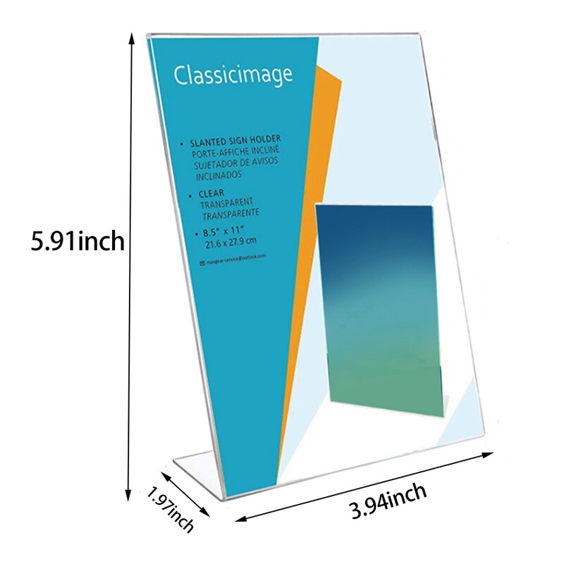 Acrylic Transparent Business Card Holder A6 Desk Holder Storage Card 1.5mm Business Card Paper Display Holder 1Pcs