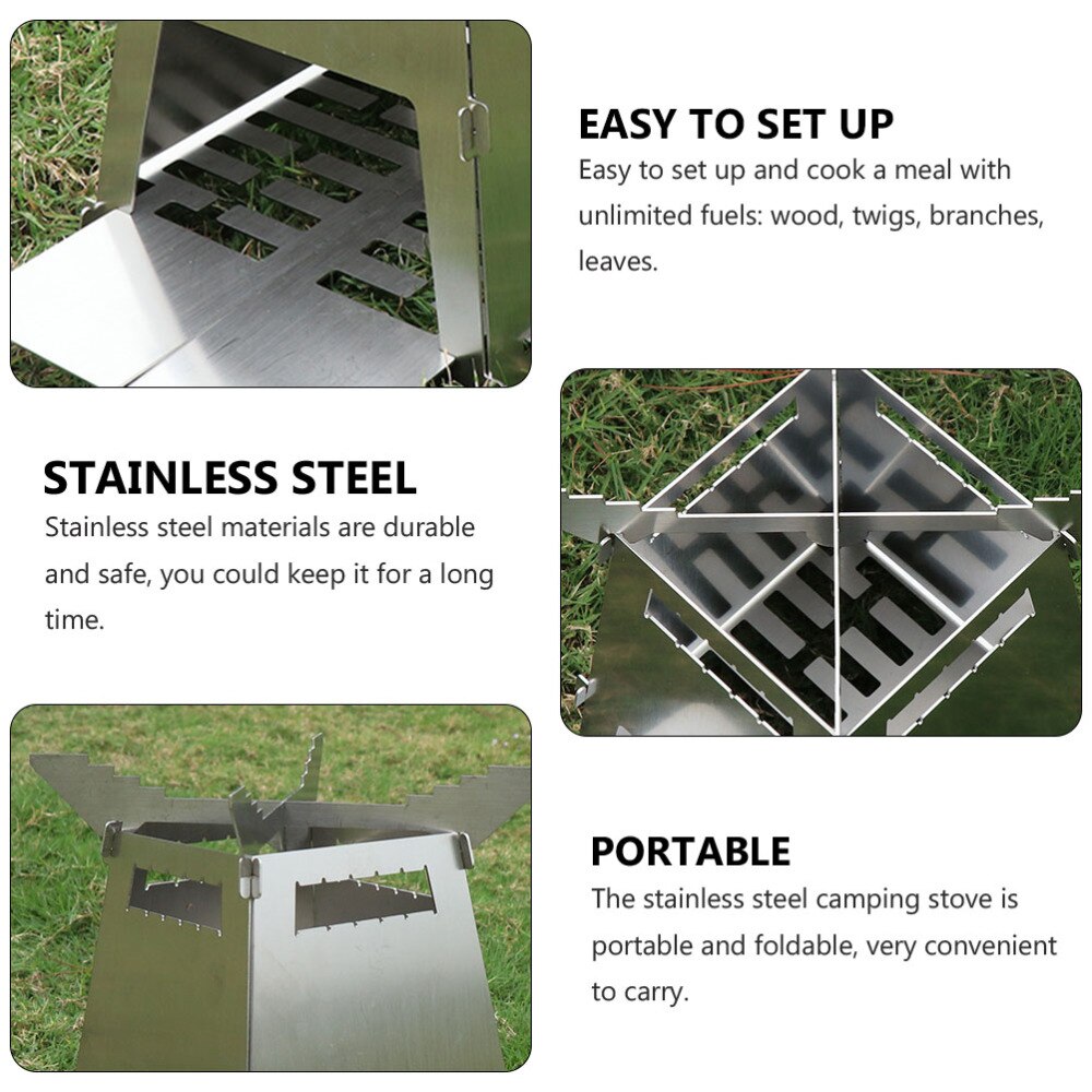 3 Stks/set Hout-Burningovens Vouwen Kookgerei Brandende Kachel Hout-Burningovens Bbq Kachel Voor Camping