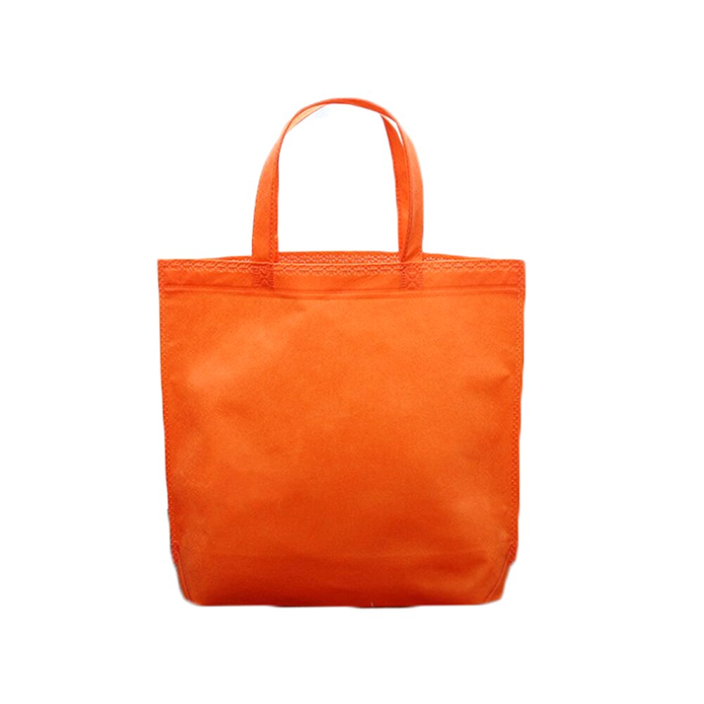 Herbruikbare Grote Canvas Katoen Stof Shopper Tas Vrouwen Schouder Tote Non-woven Milieu Case Organizer Multifunctionele: Oranje / M
