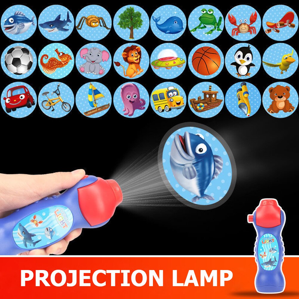 Drôle enfants bande dessinée lampe Projection lampe de poche jouets éducatifs Puzzle heure du coucher jouets amusants projecteur voir les Images lampe de Projection