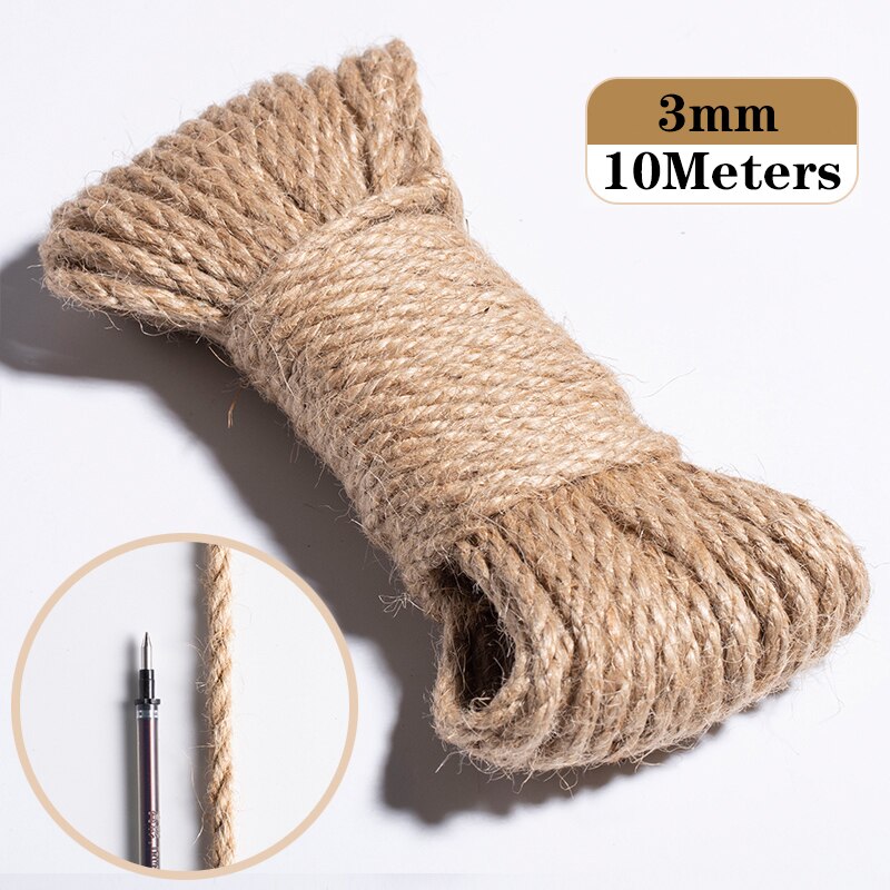 Cotton Macrame Cord Rope Twine 1/2/3/4/5/6/8/10mm DIY Macrame Rope Ribbon Crafts Twisted String Braided Handwork Home Decoration: Jute 3mm 10Meters