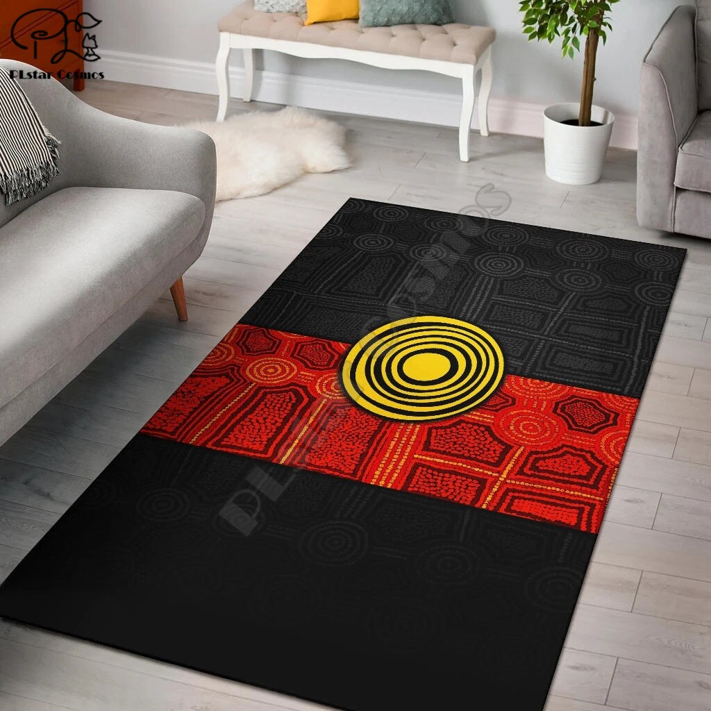 Aboriginal og torres strædet tæppe firkantet skridsikkert område gulvmåtte 3d tæppe skridsikker måtte stue blødt soveværelse tæppe: 2 / 120 cm x 180cm