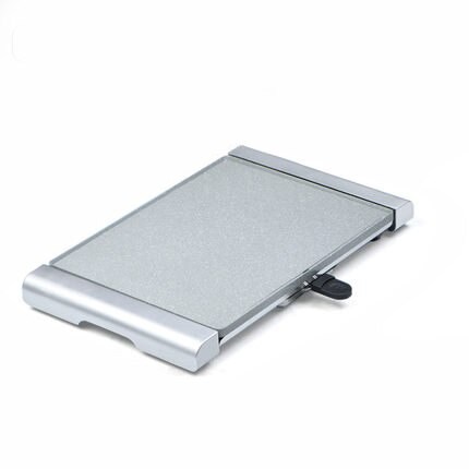 Electric Grill JP-52 Household Smokeless Teppanyaki Non-stick Pan Barbecue Machine 220V 1500W For 5-9 People: silver