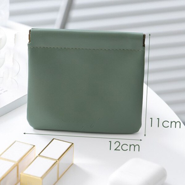 Mini Organizer Tasche Frauen Einfache PU Leder Schmuck Tasche machen-hoch fallen Lippenstifte Tasche Geldbörsen Magnetische Eröffnung Kleine Lagerung Tasche: Grün