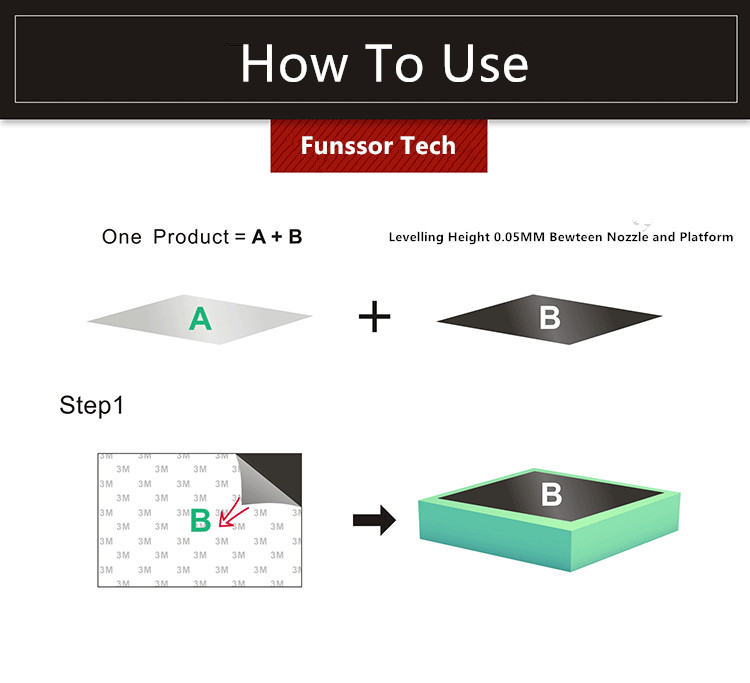 Funssor Large Printing Size Magnetic Print Bed Tape Print Sticker Build Plate Tape Flex Plate System