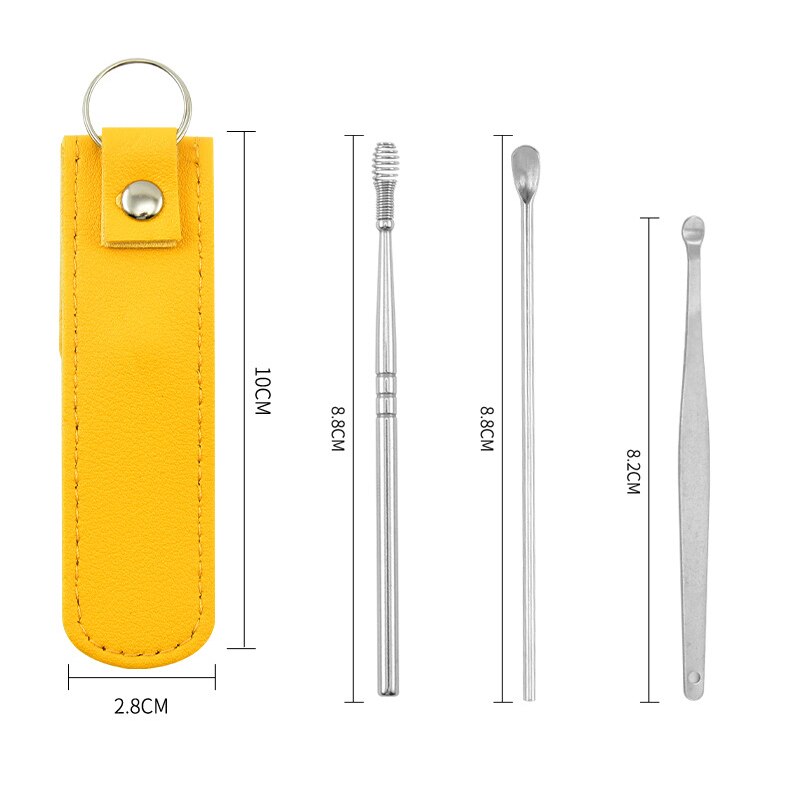 6PCS Ear Wax Remove Tool Ear Pick Cleaning Tools Portable Multi-function Ear Wax Pickers Steel Earpick Wax Remover