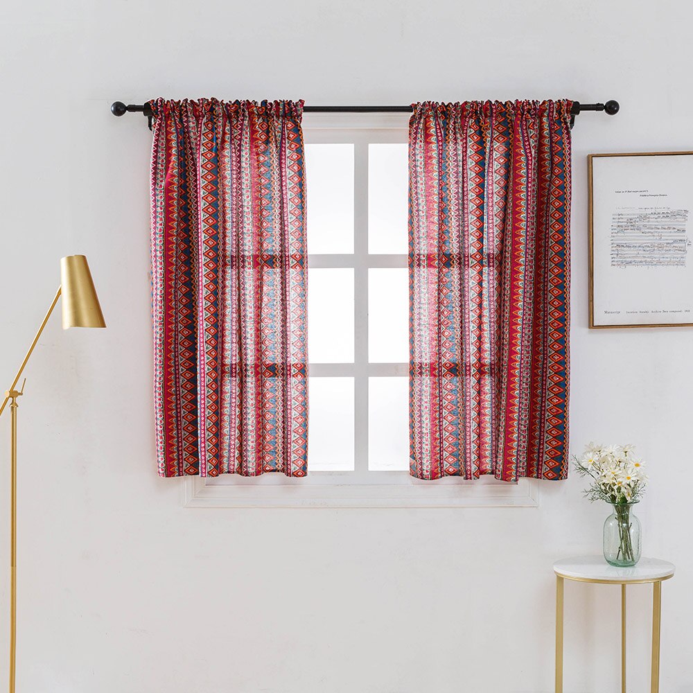 100*130cm farvet stribe semi-blackout vinduesgardin polyester vinduesgardiner til stue soveværelse boligindretning