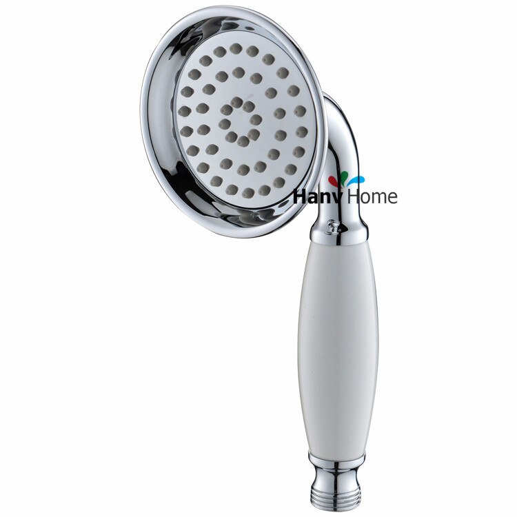 Six Types Brass & Ceramic Classical Telephone Hand Held Shower Head Bathroom replacement hand shower: B Chrome