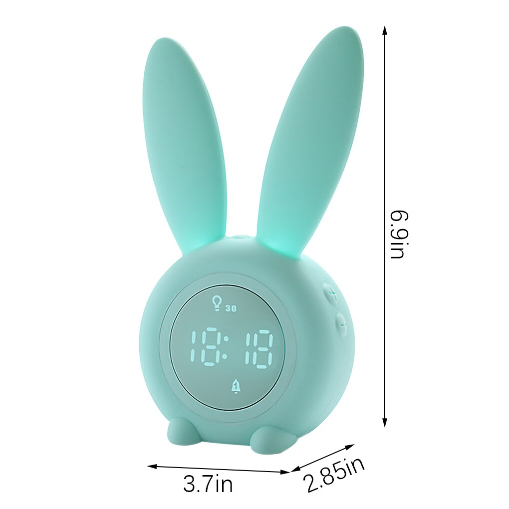 Réveil lapin numérique Led USB, horloge électronique, réveil, veilleuse, , dessin animé