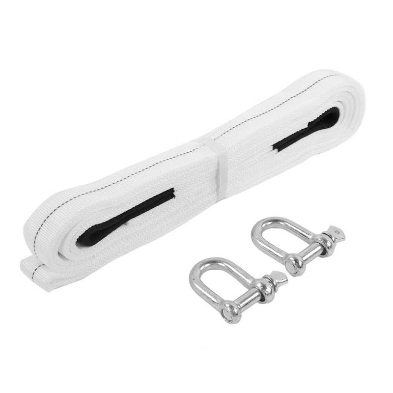 16.4ft Tow Cable 6 Tons Car Van Towing Strap with Steel U-Shaped Hooks for Emergency Heavy Duty Steel Towing Accessory