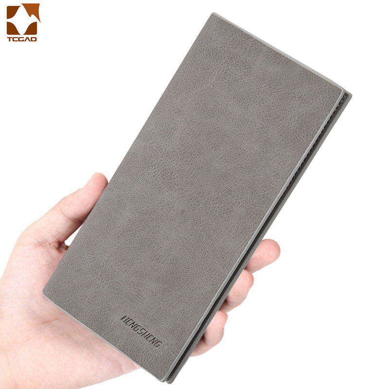 Men's Wallet Thin slim wallet Leather long Male Clutch mens wallets coin hand Purse pocket Cartera hombre billetera hombre