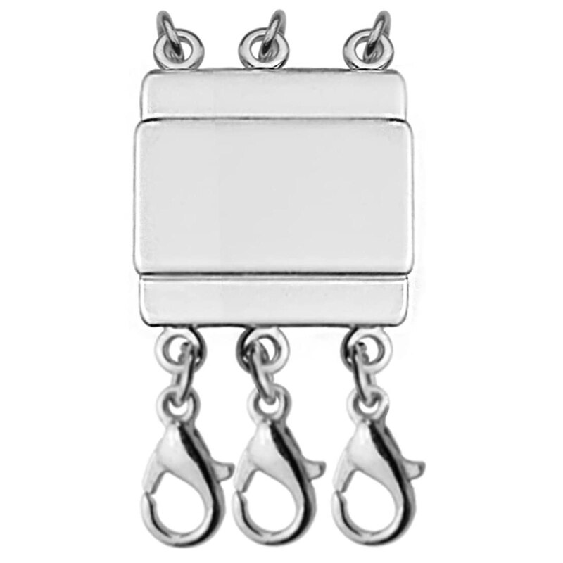 Necklet Double Layering Clasp Diy Jewelry Accessories Lobster Buckle Metal Double Layering Clasp Jewelry Accessories: Silver-3
