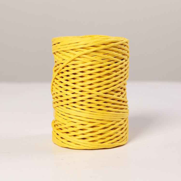 2 mmx 50 wire papir reb børnehavebørn væver papirrør diy materialer til at lave blomsterkurv vase: 04 gule
