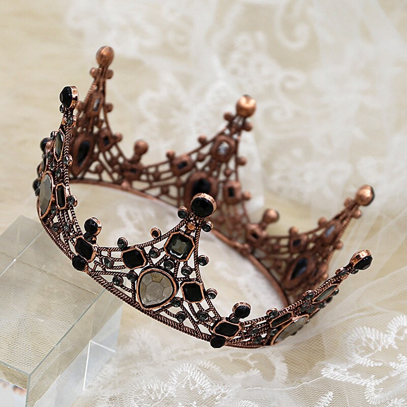 Vrouwen Barokke Steentjes Zwarte Bruid Bruiloft Kronen Bruids Haar Accessoires Shining Charm Prom Queen Kronen AIA99