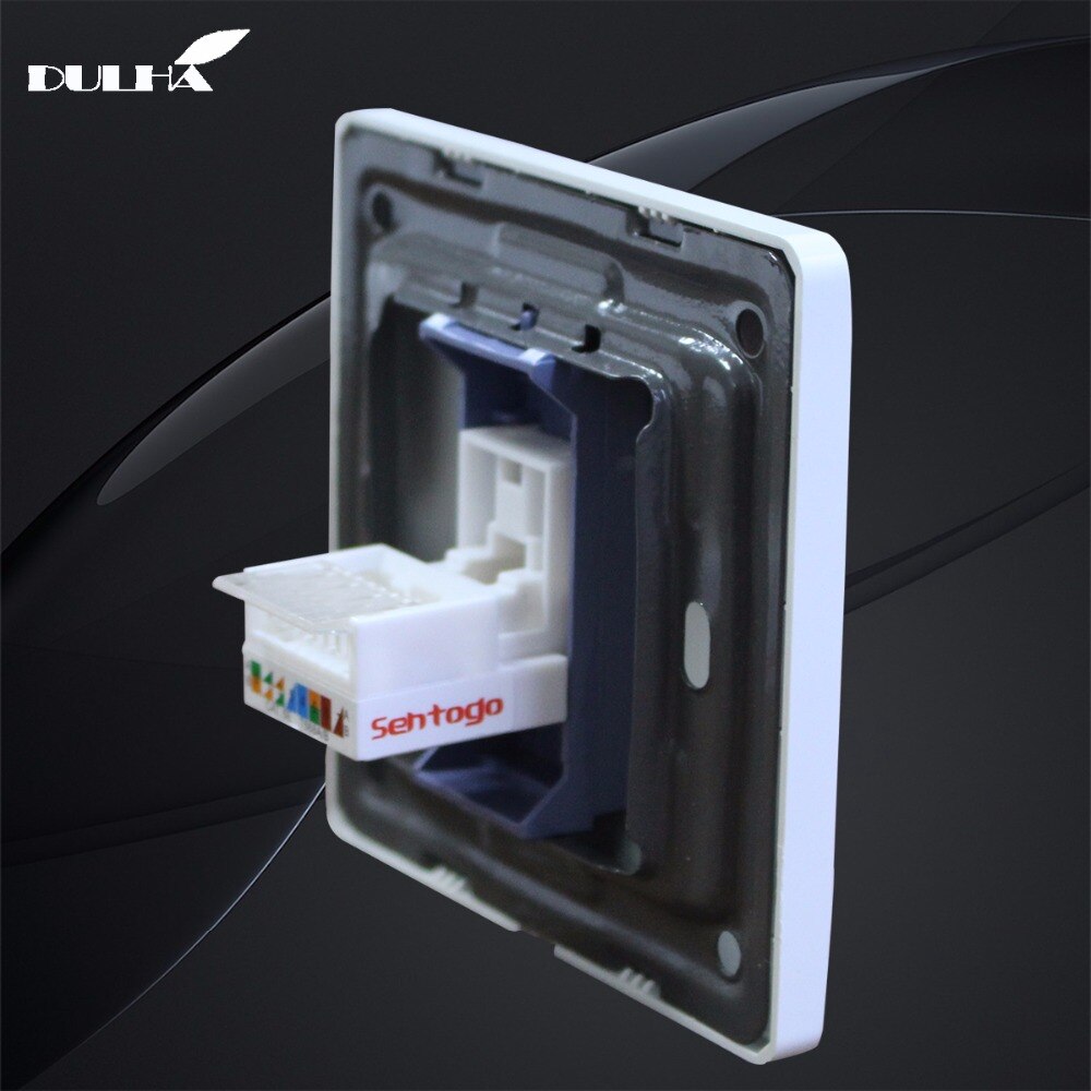 Enkele Poort Computer Muur Data Socket Elektrische RJ45 Netwerk Internet Jack Muur gemonteerde Cat5 Outlet Coaxiale Plug