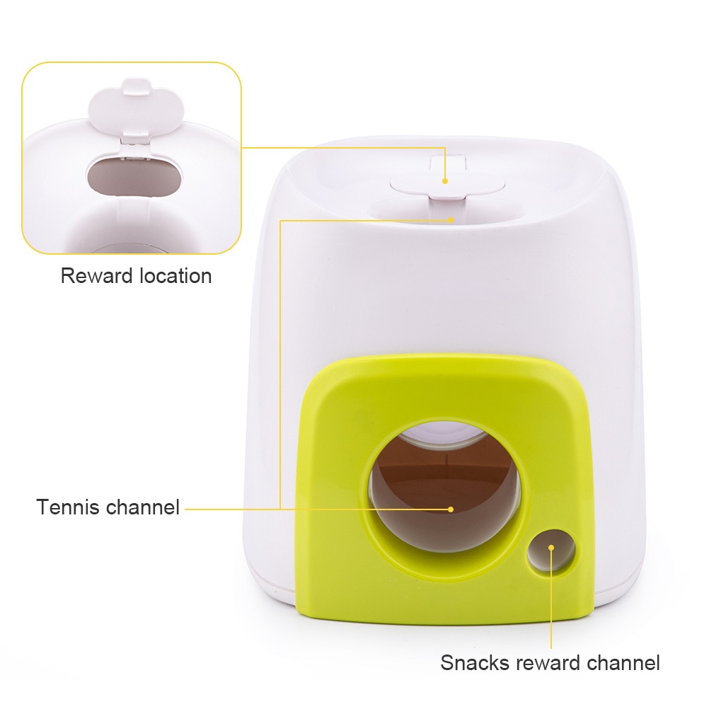Double-hole Dog Tennis Food Reward Machine Pet Toy Dog Interactive Training Smart Feeder Tennis Leaker Balls Plastic