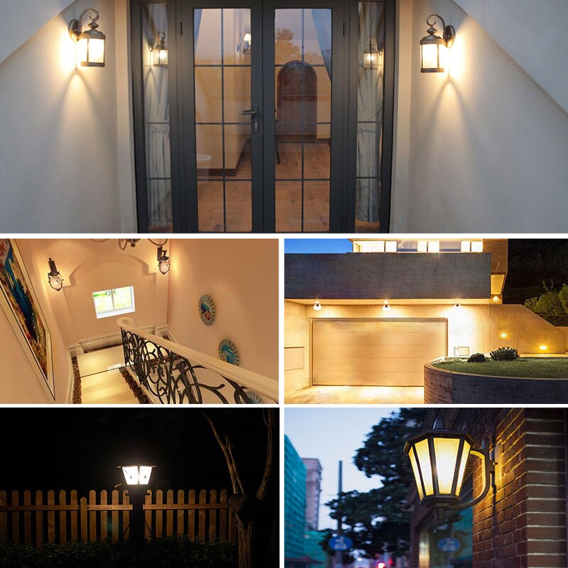 Automatic On Off Street Light Dusk to Dawn Light Bulb E27 15W 85-265V Light Sensor Lamp for Porch Path Garden Aluminum PC