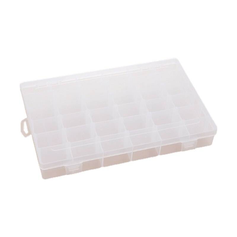 Boîte de rangement à 36 compartiments avec séparateur amovible, conteneur Transparent et détachable pour bijoux et fournitures de couture: WHITE