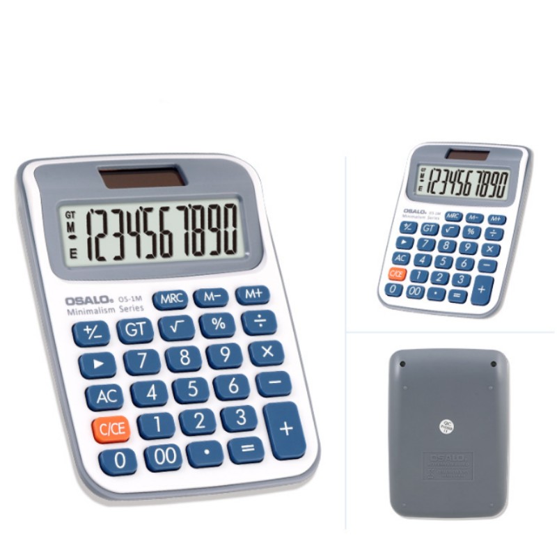OSALO 4M Calculator Standard Function Calculator Desktop Electronic CalculatorS Solar and Battery Dual Power Supply for School