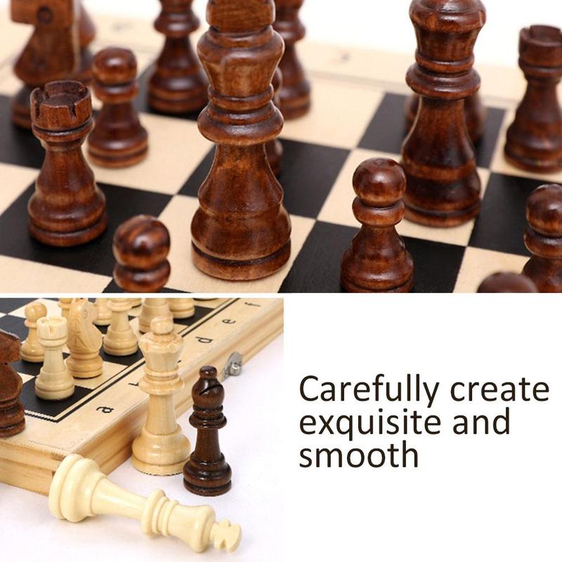 Top Wooden Folding Magnetic Chess Set Solid Wood Chessboard Magnetic Pieces Entertainment Board Games Children