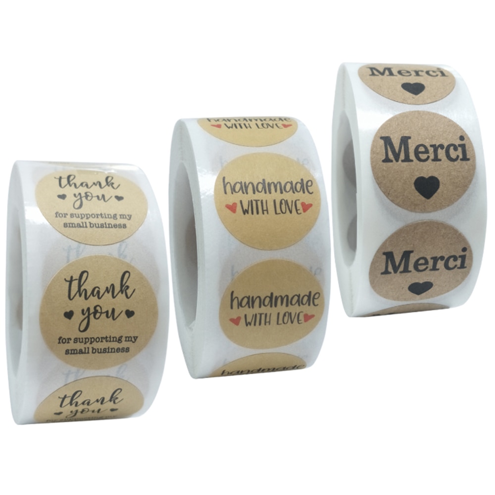 Merci fransk tak forseglingsetiketter klistermærker selvklæbende bryllupsfest kort boks pakke etiket forsegling håndlavet klistermærke