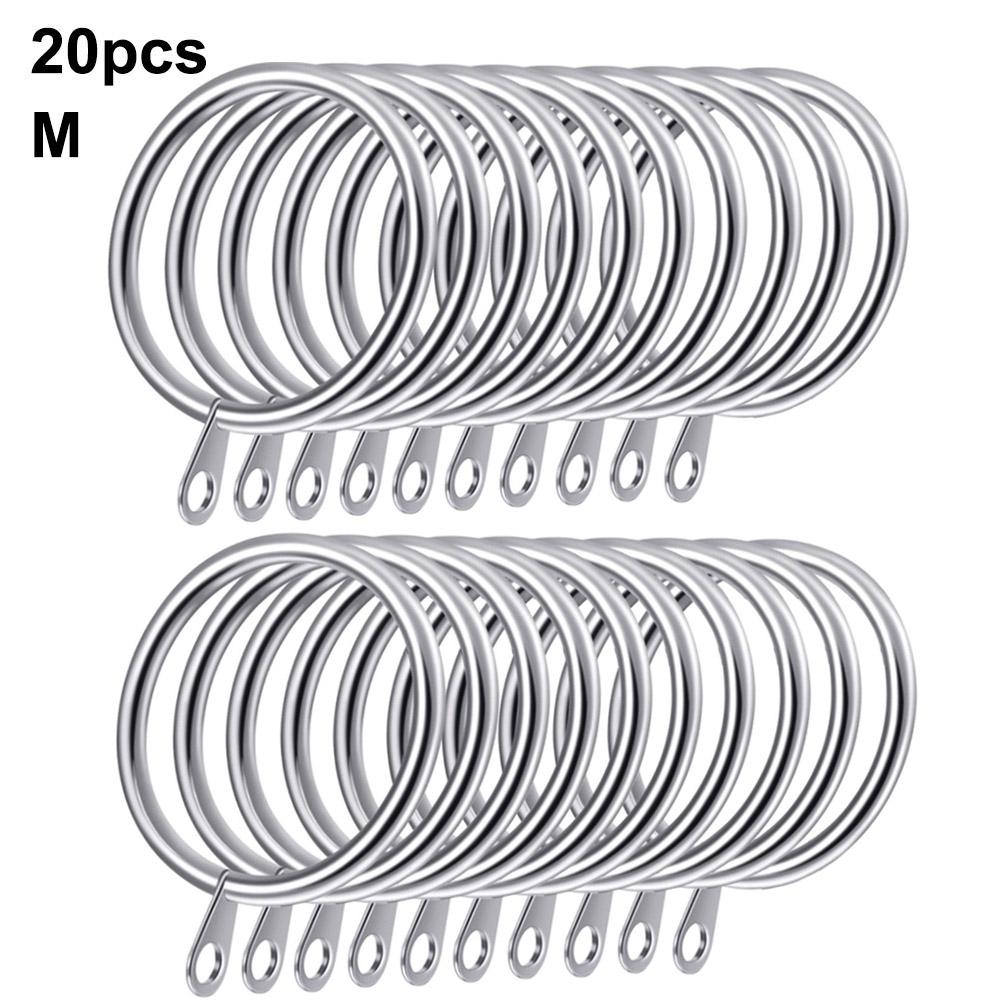 20PCS Metal Hanging Curtain Rings Curtain Clips Window Hooks Accessories Roman Rings Roller For Home Bath Decor Curtain Ring: M