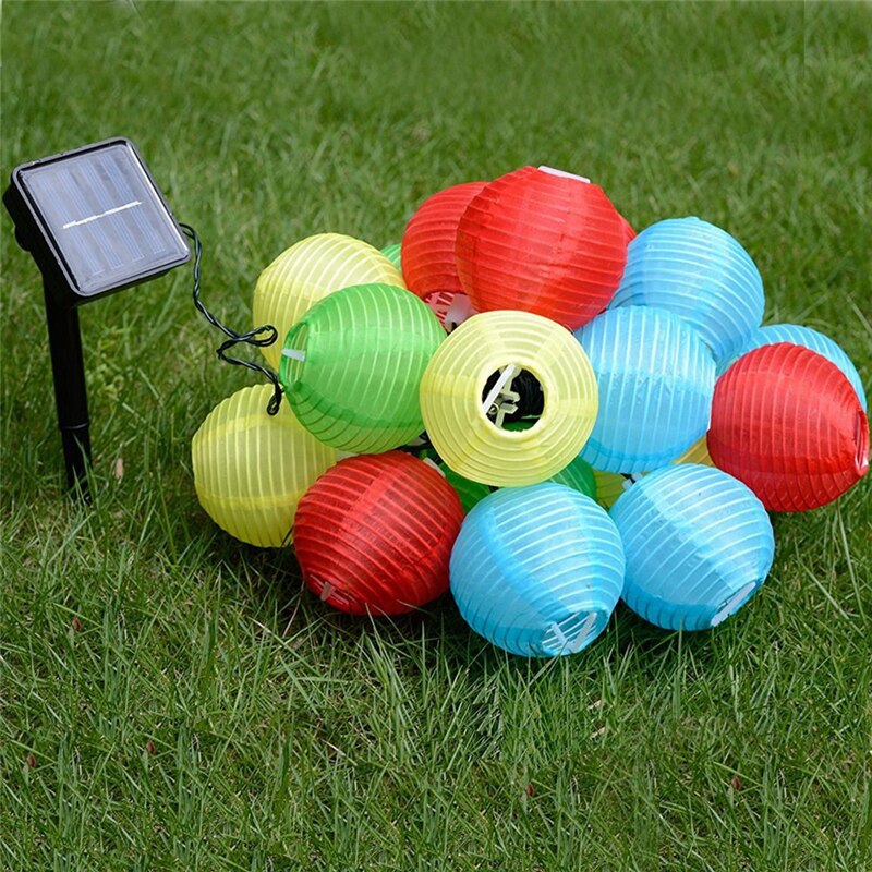 LED Solar Lantern String Lights Outdoor Garden Lantern Birthday Wedding Decor Craft DIY Lampion Hanging Ball Party Supplies