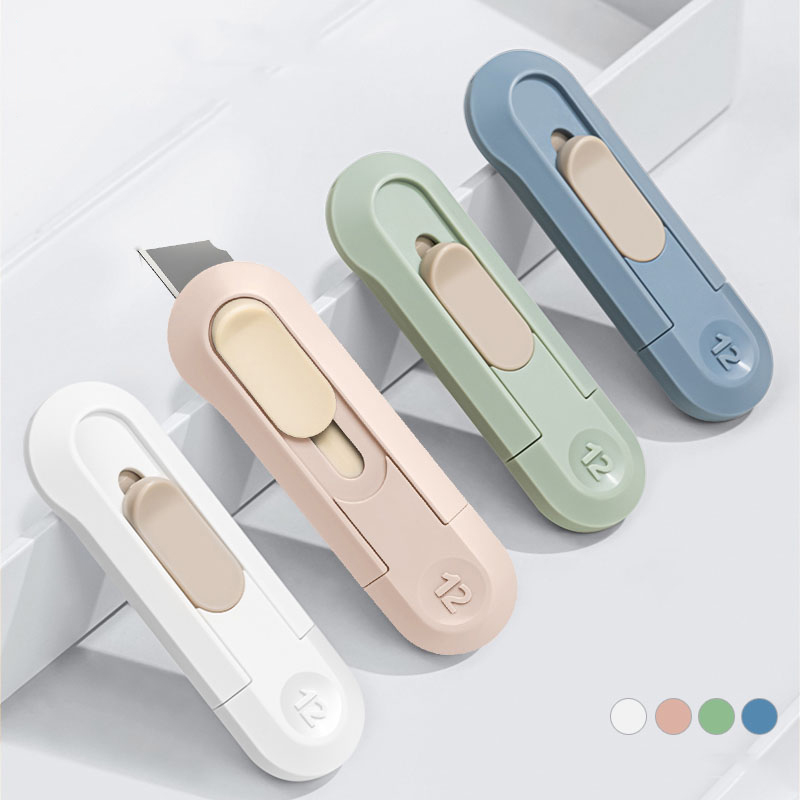 Śliczny kolorowy mini przenośny nóż introligatorski narzędzia robić rozpakowywania gilotyna robić papieru cięcie papieru żyletka artykuły biurowe materiały robić cięcia