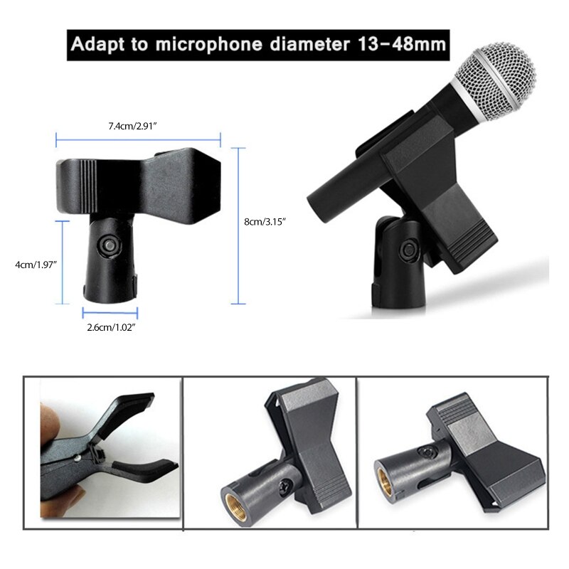 Soporte Universal para micrófono, Clip resistente a la rotura, accesorios para micrófono con cable/inalámbrico