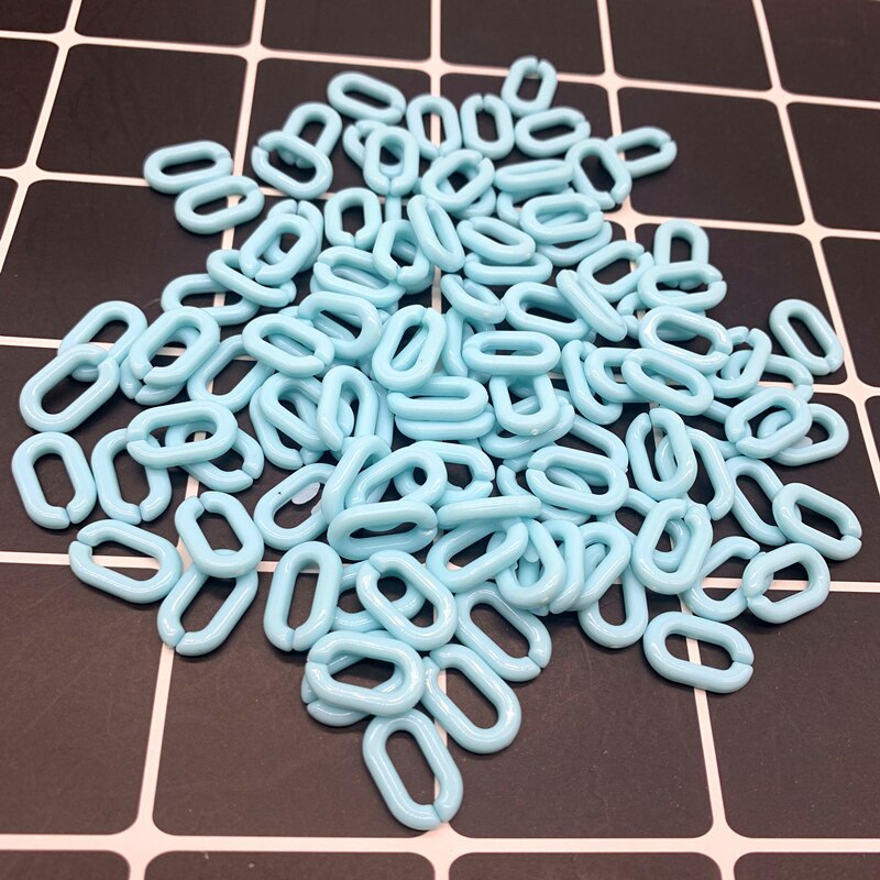 50 sztuk/partia 15x10mm akrylowe ogniwo łańcucha breloki do tworzenia bransoletek naszyjnik kolorowe łańcuchy plastikowe ogniwa łańcucha tworzenia biżuterii: 10