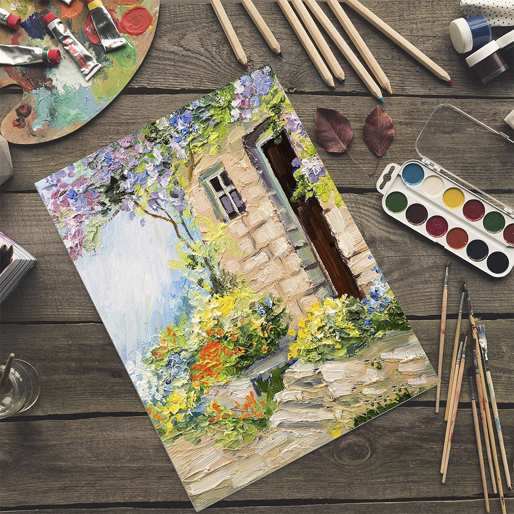 6 stk. lerretspaneler, gesso-grunnet hvitt blankt lerret for maling - bomullskunstmateriell lerretstavle for akrylmaling