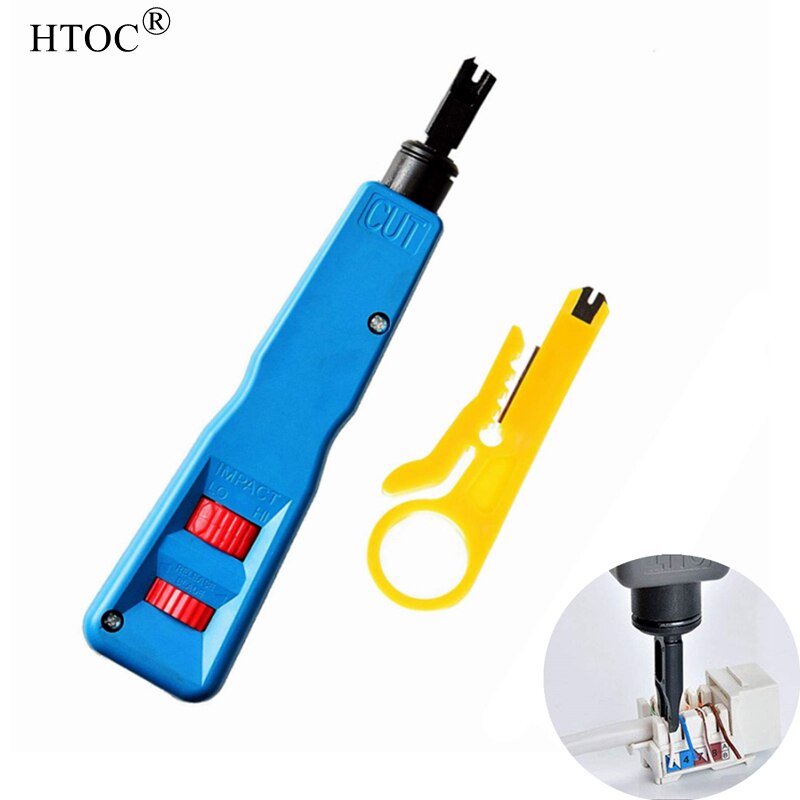 Htoc Punch Down Tool Kit Met 110 Bk Blade Netwerk Draad Stripper Voor RJ11 RJ45 Netwerk Kabel Telefoonlijn Computer utp Crimper