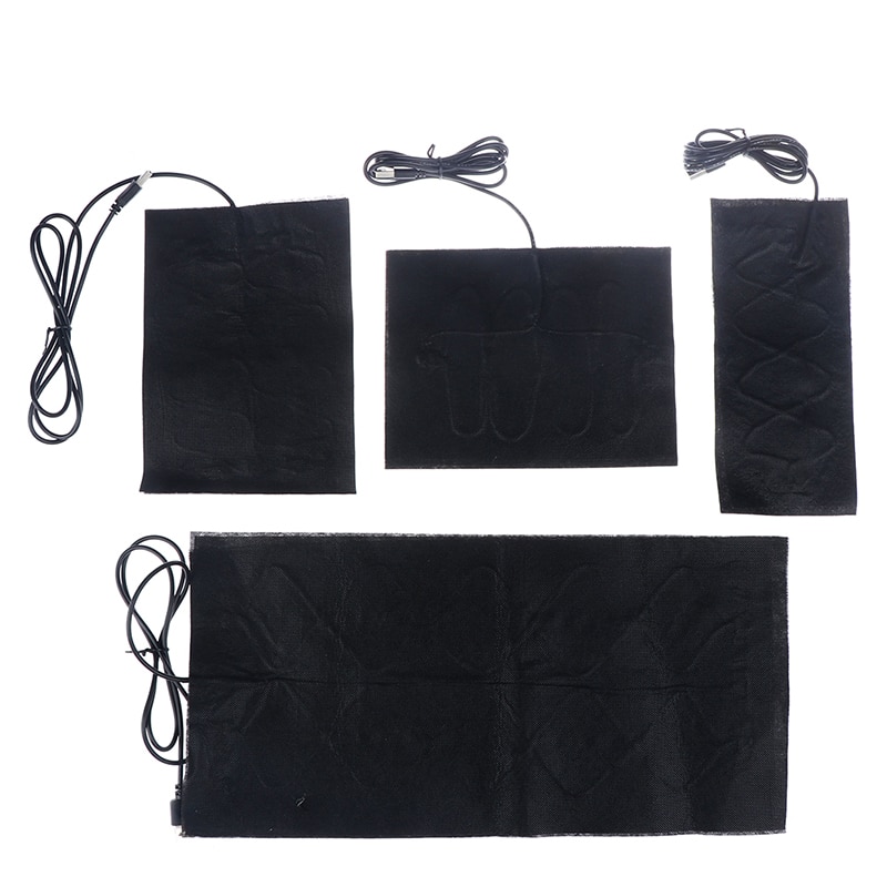 Almohadillas de pasta cálida USB de 1/4 Uds. Almohadilla térmica de fibra de carbono de calentamiento rápido almohadilla calentadora segura para chaleco de tela chaqueta zapatos Calcetines